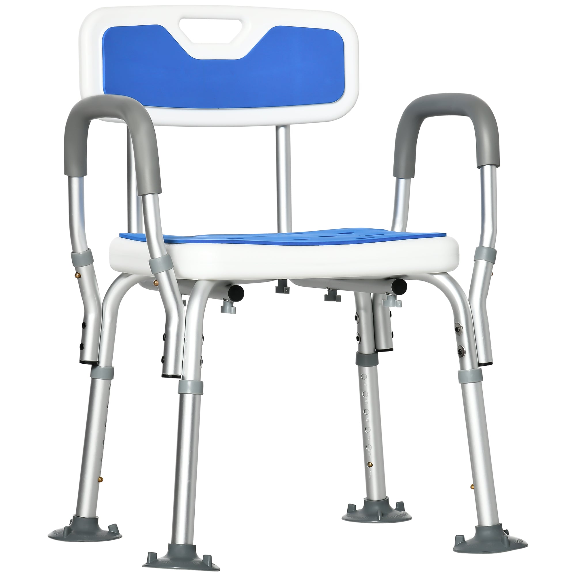 Adjustable Shower Chair with Arms and Back, Bath Chair with Regular Seat, Anti-slip Shower Bench for Seniors and Disabled, Tool-Free Assembly, 299lbs Bath Chairs at Gallery Canada