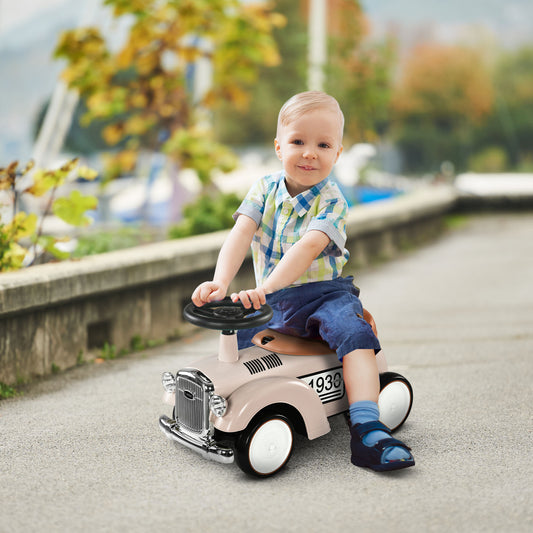 Ride on Sliding Classic Car for Toddlers, Foot To Floor Slider with Under Seat Storage, Aged 12–36 Months, Cream White Push Cars for Toddlers   at Gallery Canada