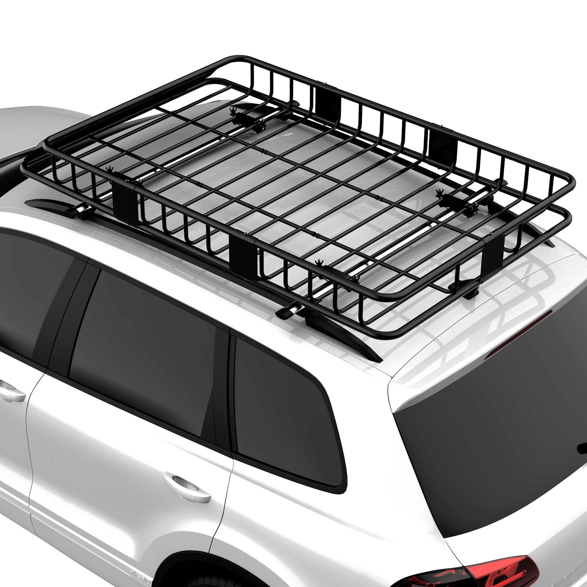 64"/43" x 39" Car Roof Rack, Length Adjustable, Universal Rooftop Cargo Carrier Basket with U-bolts, 220 lbs Capacity Automotive Black  at Gallery Canada