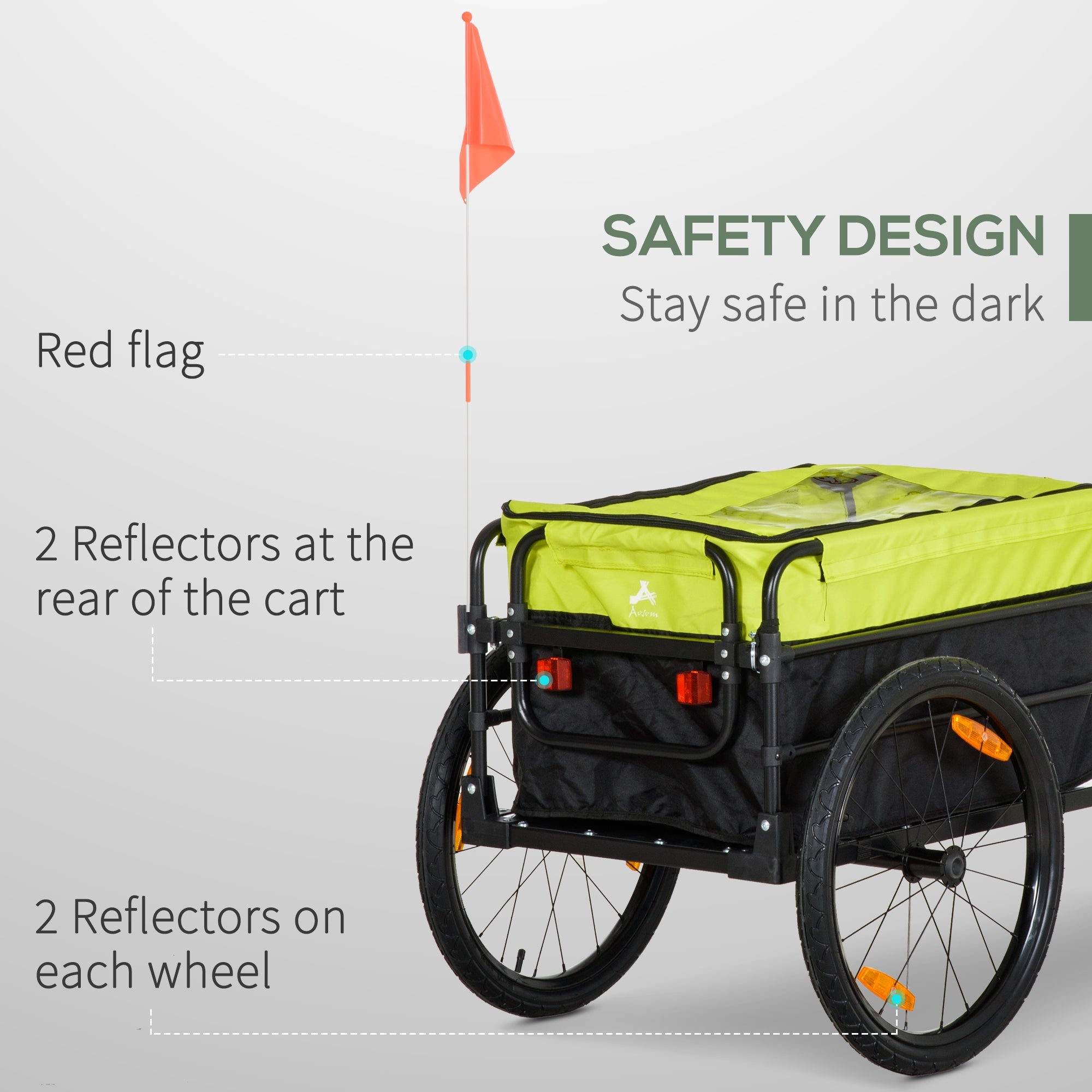 Bike Cargo Trailer &; Wagon Cart, Multi-Use Garden Cart with Removable Box, 20'' Big Wheels, Reflectors, Hitch and Handle, Yellow Bike Cargo Trailers   at Gallery Canada