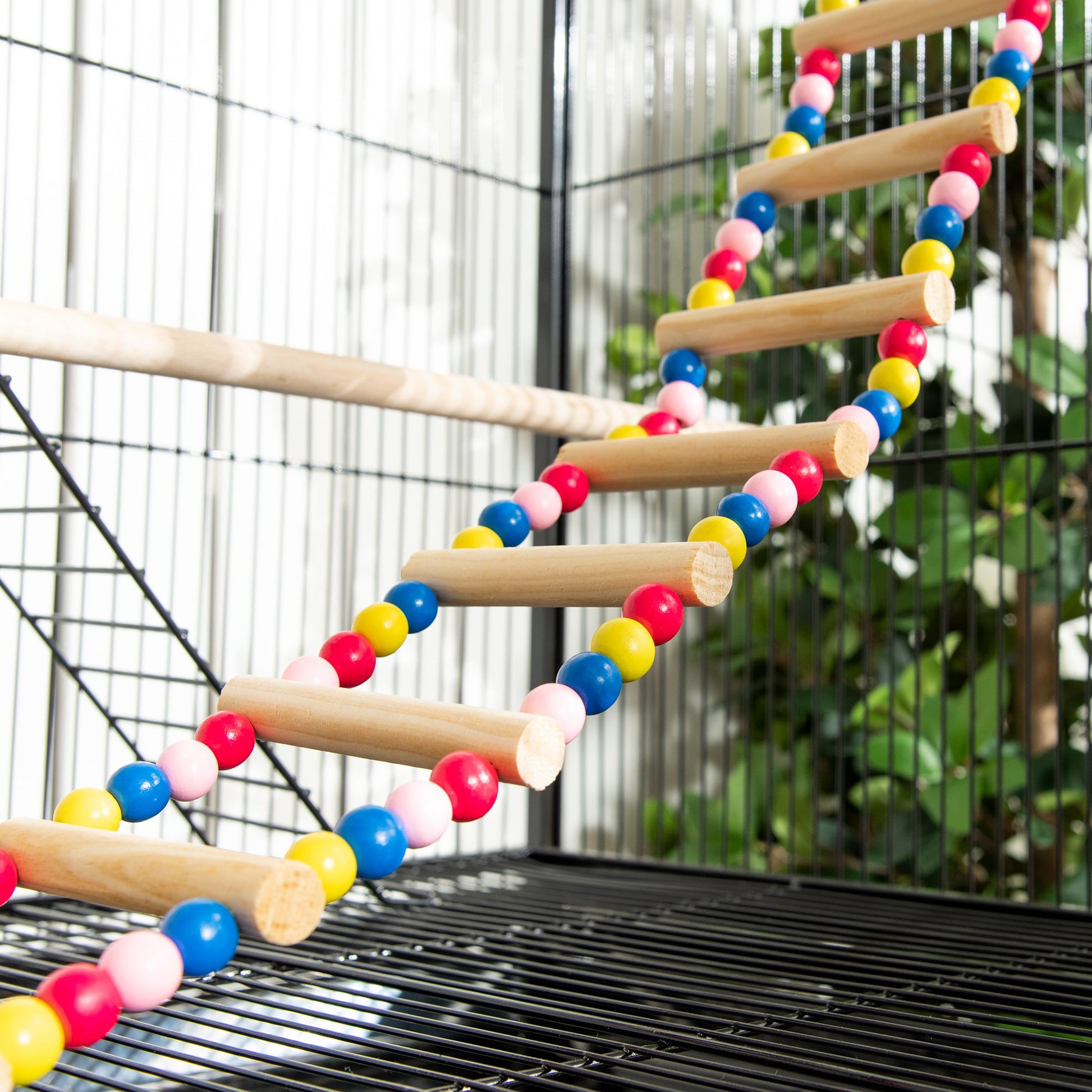 71" Bird Cage with Wheels Perches, Ramp, Storage Shelf, Toys for Canaries, Finches, Cockatiels, Parakeets, Black Bird Cages   at Gallery Canada