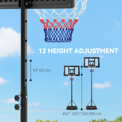 Basketball Hoop Outdoor, 7.5-10ft Portable Basketball Goal with Wheels and 43" Backboard, for Teenagers Youth Adults Basketball   at Gallery Canada