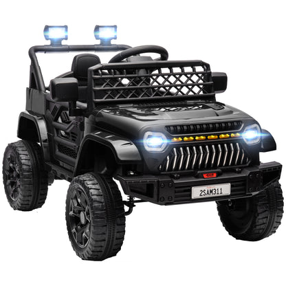 12V Ride on Truck, Electric Car for Kids with Remote Control, Suspension, 3 Speeds, USB Music Headlights, Black Electric Toy Cars   at Gallery Canada