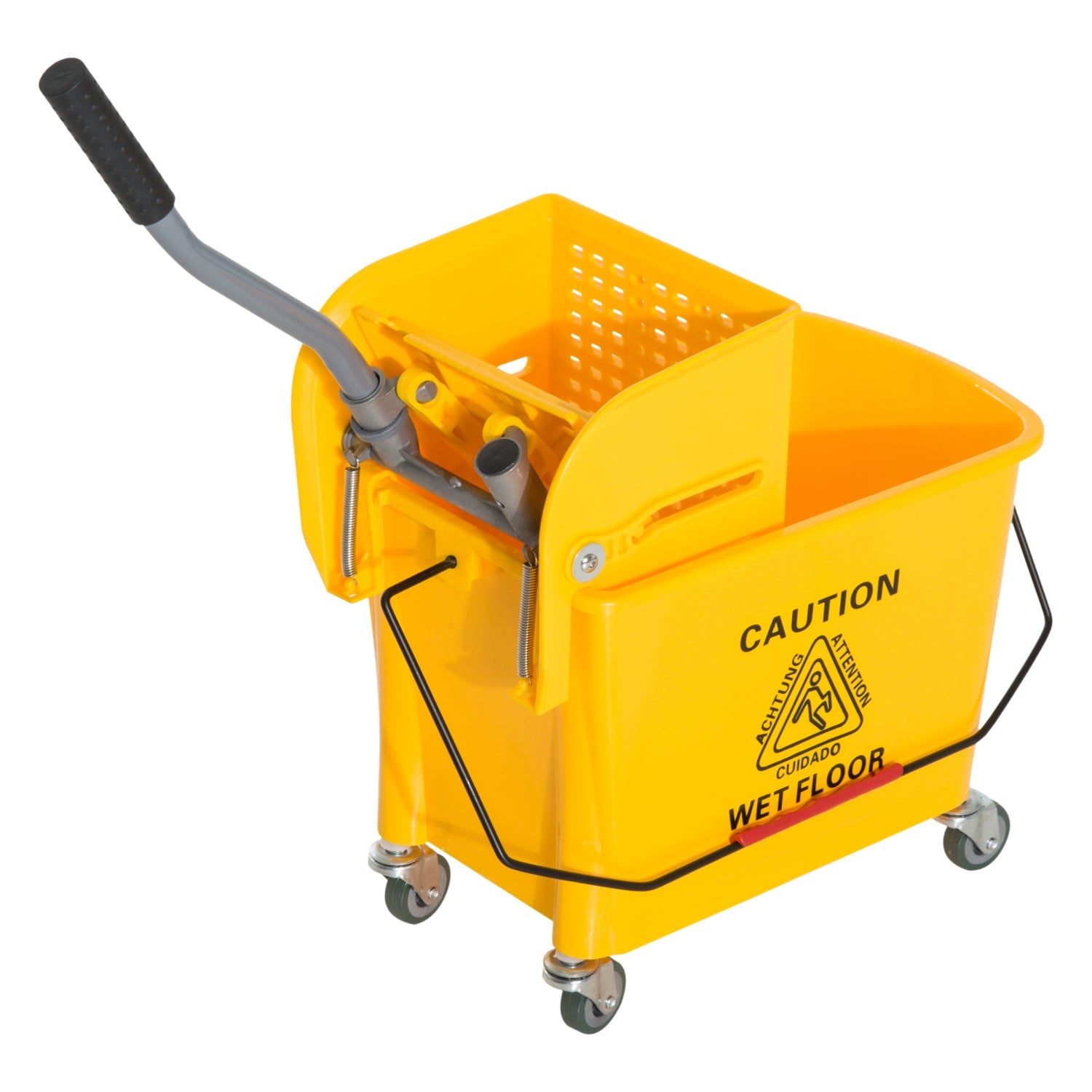 5 Gallon Commercial Mop Bucket with Side Press Wringer on Wheels, Yellow Household Supplies   at Gallery Canada