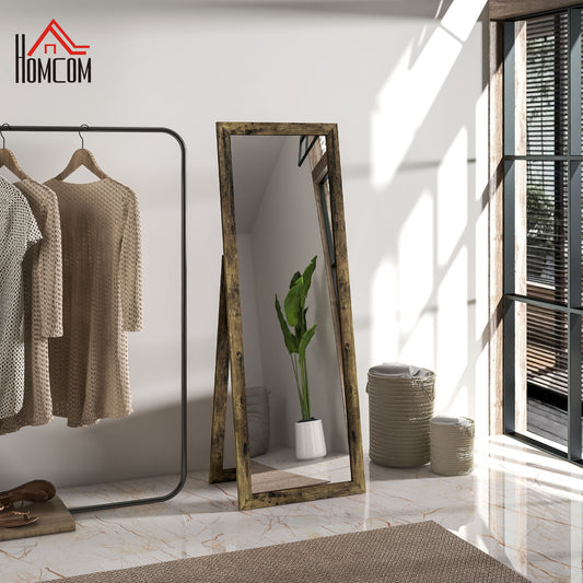 58" x 20" Floor Standing Mirror, Full Body Mirror for Bedroom, Living Room, Rustic Brown Full Length Mirrors   at Gallery Canada