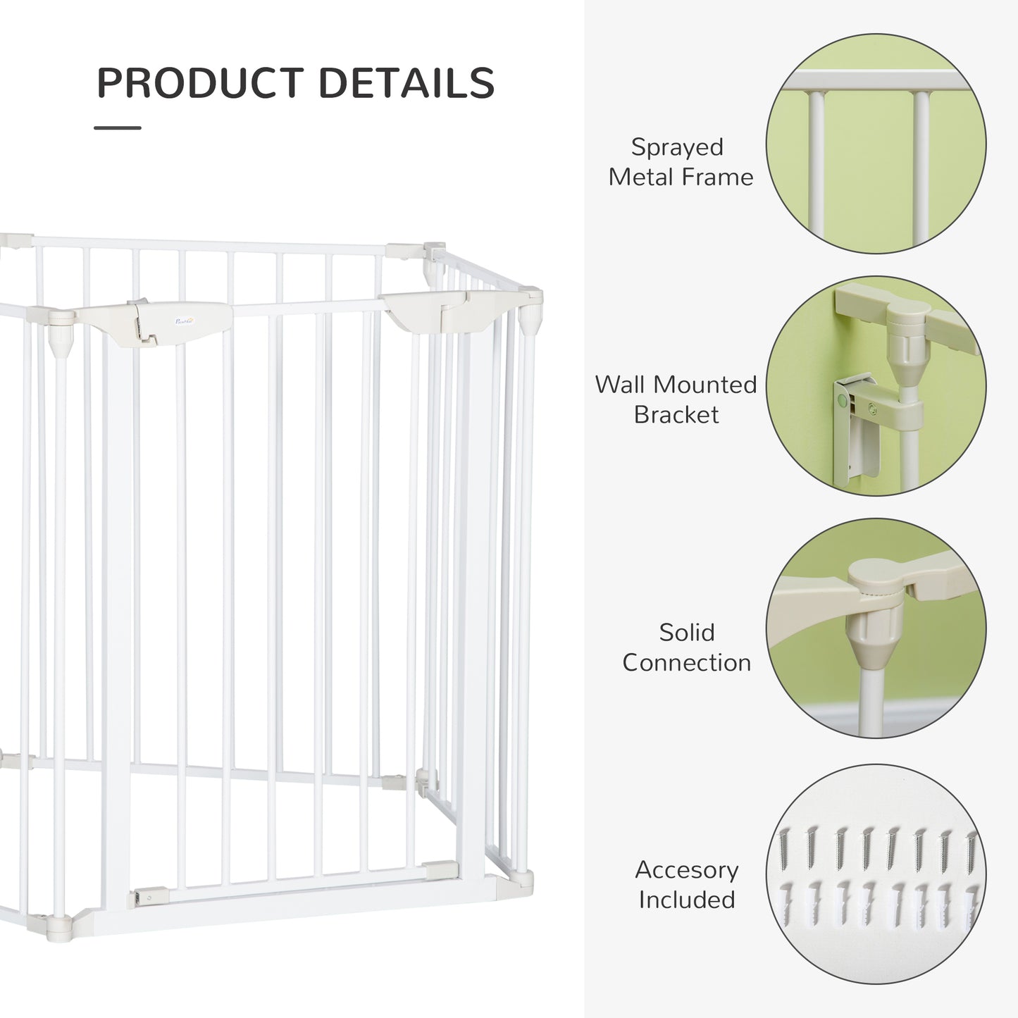 Foldable Dog Playpen Indoor for Small Medium Dogs with Door, for Stairway, Doorway, Hallway, White Houses, Kennels & Pens   at Gallery Canada