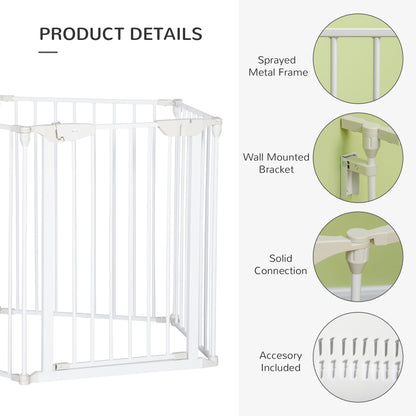 Foldable Dog Playpen Indoor for Small Medium Dogs with Door, for Stairway, Doorway, Hallway, White Houses, Kennels & Pens   at Gallery Canada