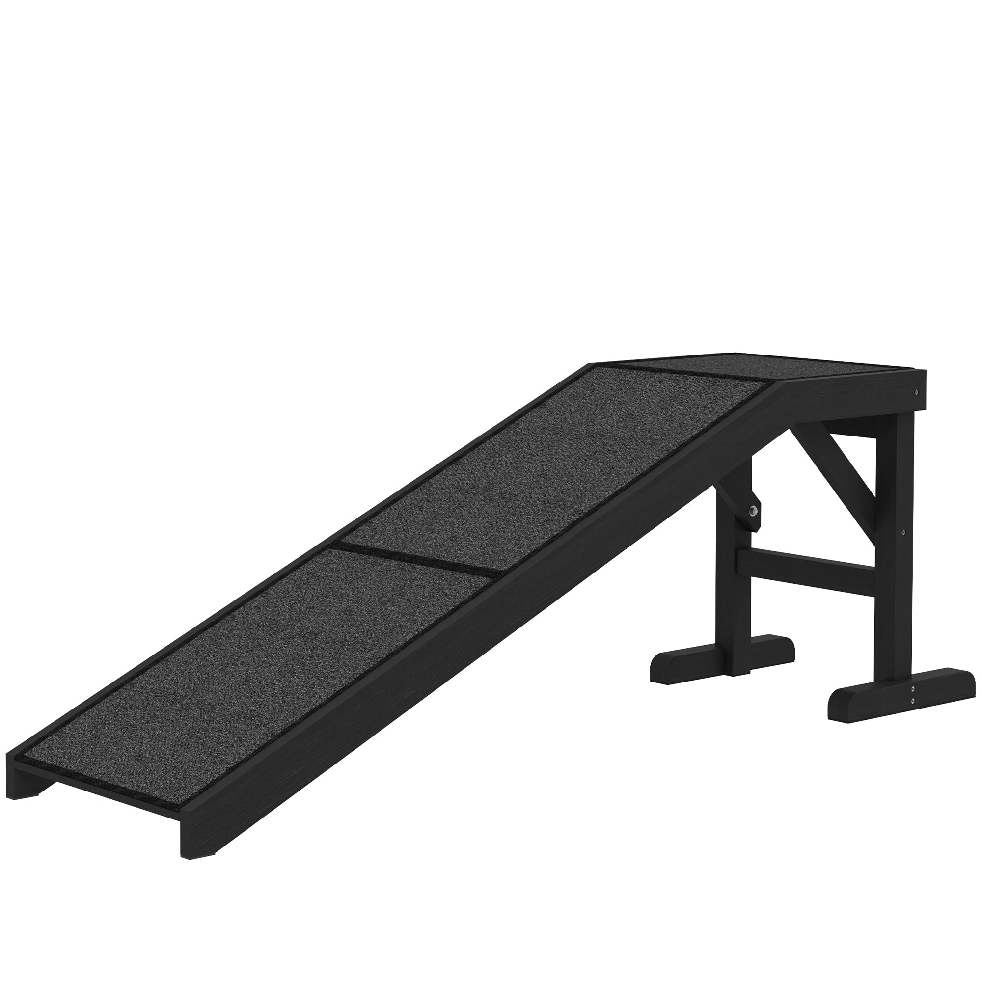 Pet Ramp Bed Steps for Dogs Cats Non-slip Carpet Top Platform Pine Wood 59