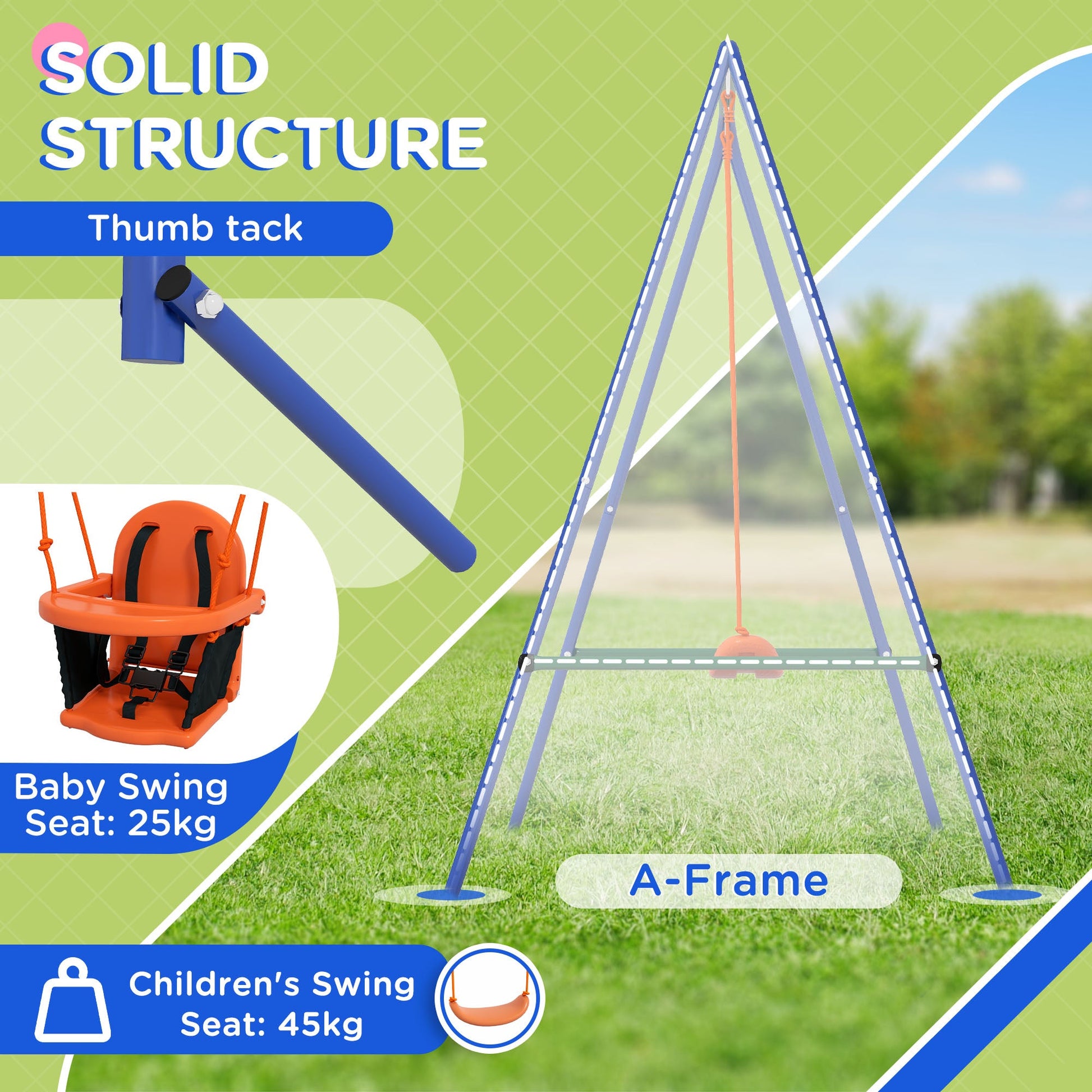 Kid Swing Set with Safety Harness for Baby, Kids 6 Months+, Heavy Duty Swing Set for Indoor/Outdoor, Backyard, Orange Gym Sets & Swings   at Gallery Canada