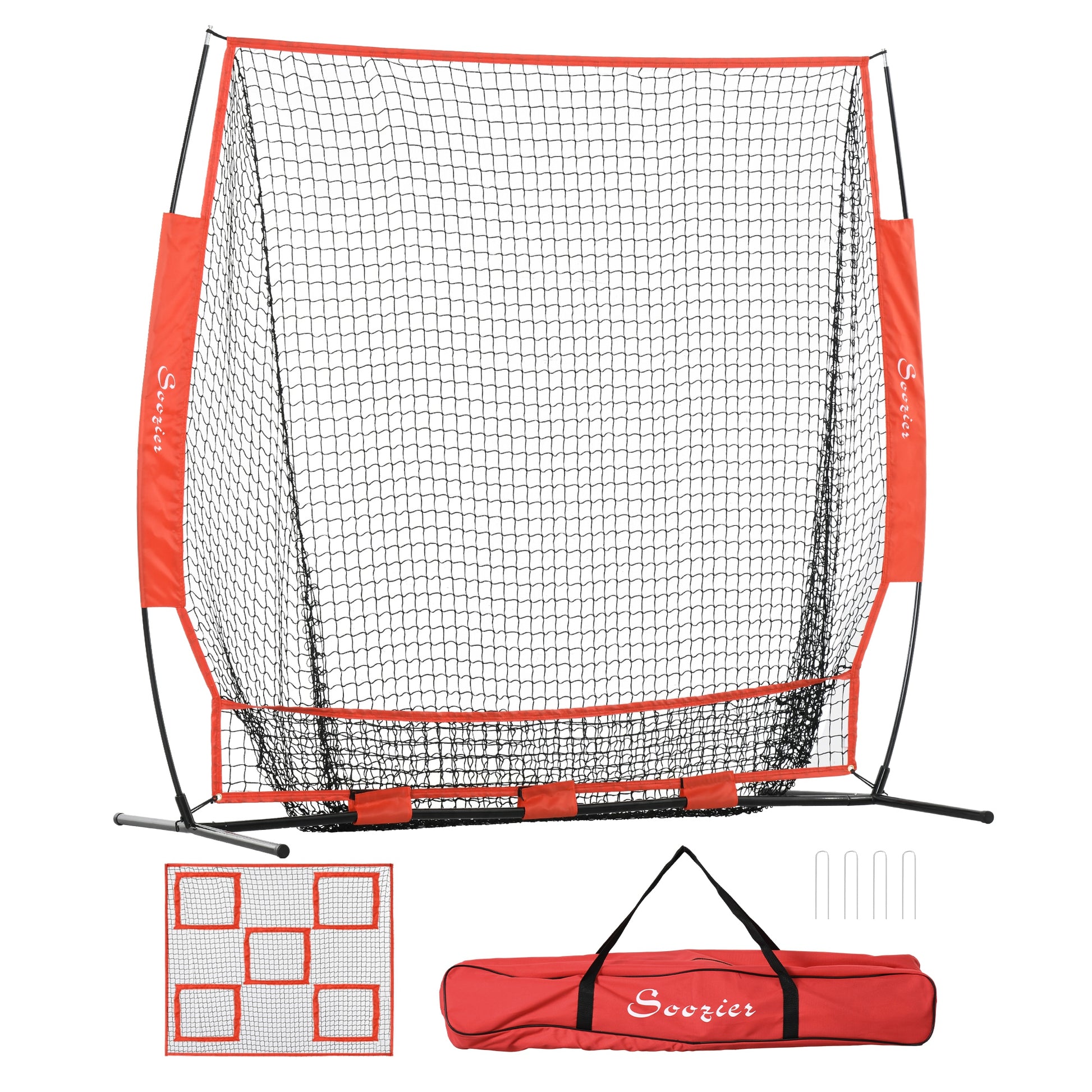 6' x 6' Baseball Net for Hitting Pitching Practice with Carry Bag, Red Baseball   at Gallery Canada