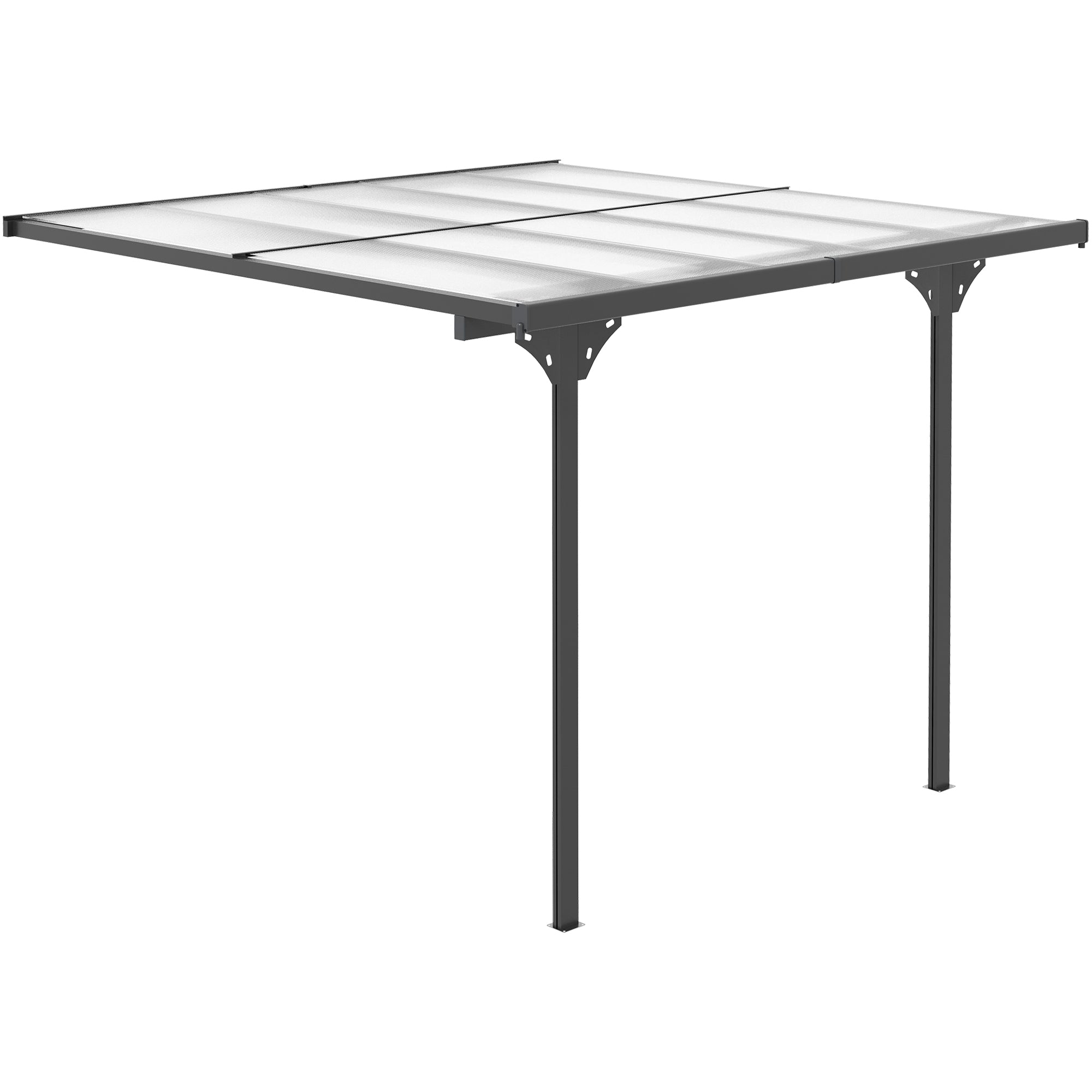 10' x 10' Outdoor Hardtop Pergola Gazebo with Polycarbonate Roof Adjustable Height, Aluminum Frame, UV Protection, Grey Pergolas at Gallery Canada