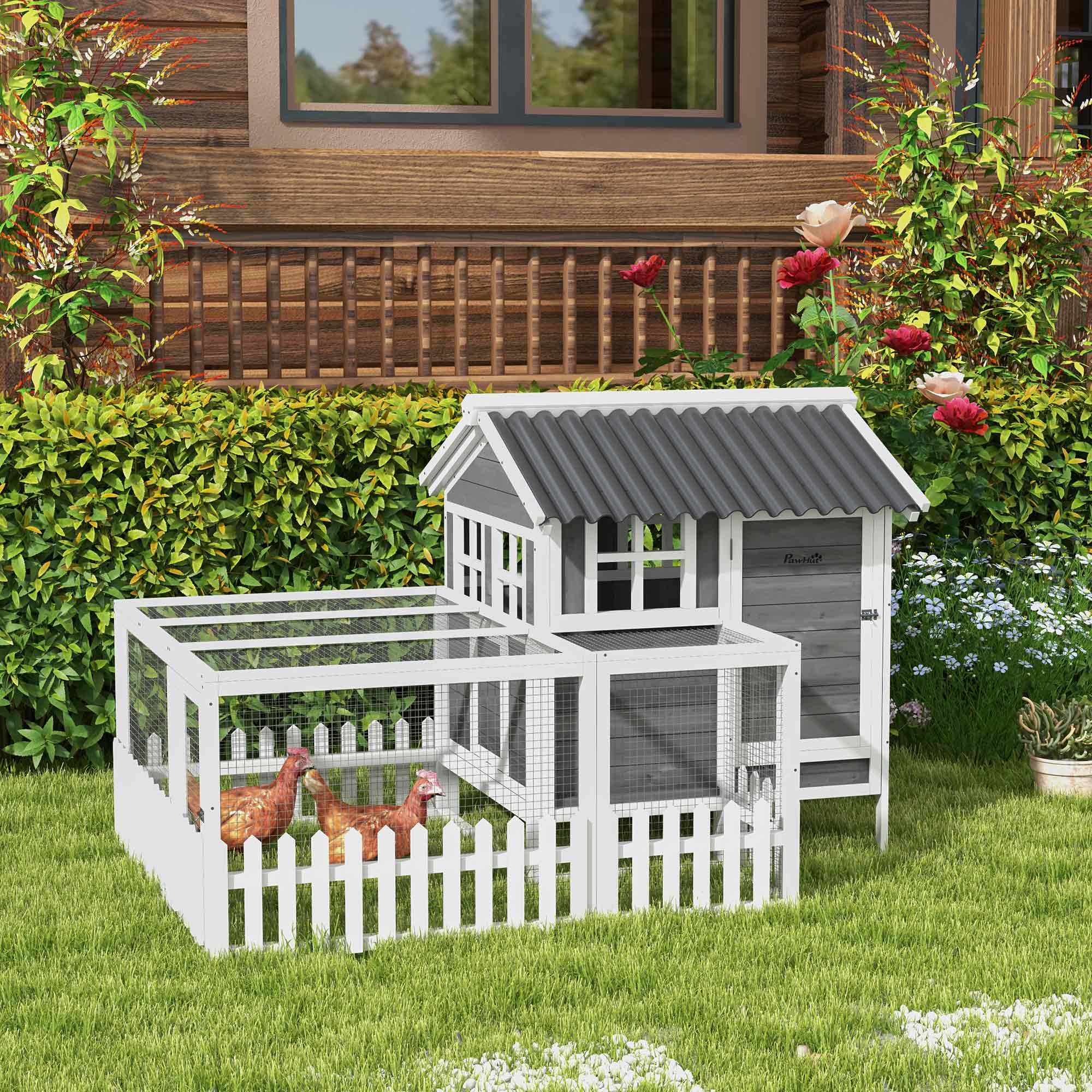 Wooden Chicken Coop with Run for 3-4 Chicken, Bunnies, Ducks Chicken Coops at Gallery Canada