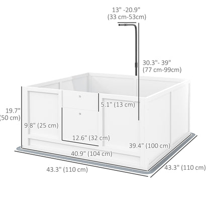 Whelping Box for Dogs with Retractable Light Stand, Waterproof Pad, Rail, Adjustable Height Door, 41" x 39" Houses, Kennels & Pens White  at Gallery Canada