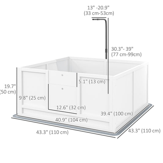 Whelping Box for Dogs with Retractable Light Stand, Waterproof Pad, Rail, Adjustable Height Door, 41" x 39" Houses, Kennels & Pens   at Gallery Canada