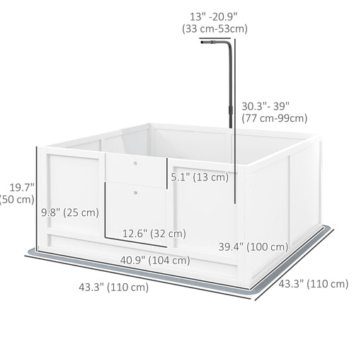 Whelping Box for Dogs with Retractable Light Stand, Waterproof Pad, Rail, Adjustable Height Door, 41