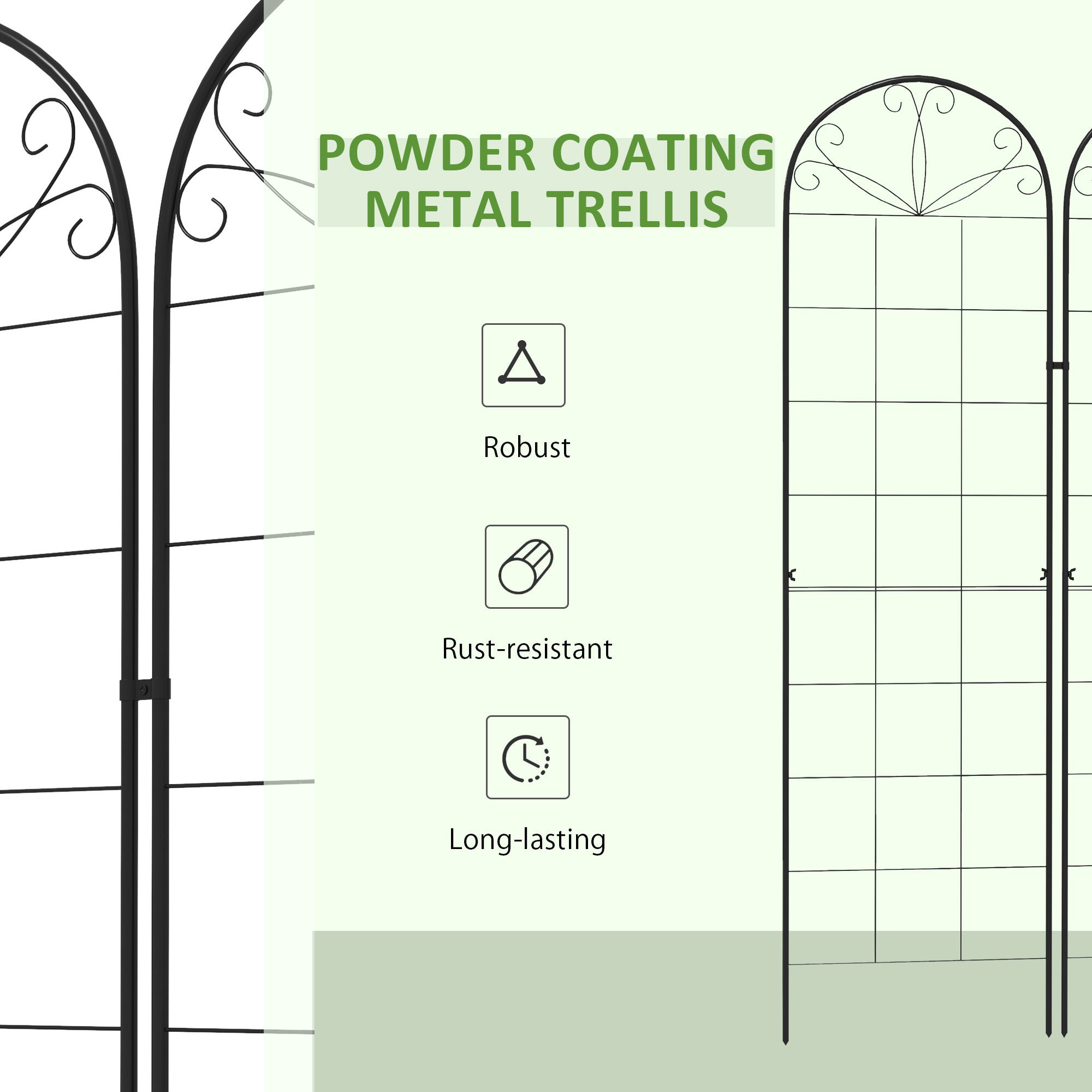 2 Pcs Garden Trellis for Climbing Plants, Outdoor Metal Trellis Plant Support Trellises for Patio, Lawn, Backyard Plant Stands at Gallery Canada