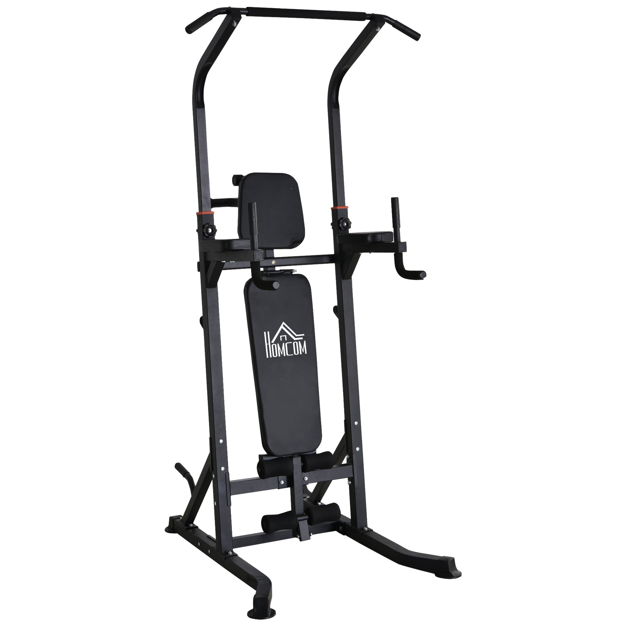 Foldable Power Tower Pull Up Dip Station with Adjustable Weight Bench for Home Gym Strength Training Fitness Power Towers Black  at Gallery Canada