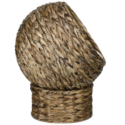 Wicker Cat Bed with Cushion, Stand, for Indoor Cats, Grey Cat Houses   at Gallery Canada