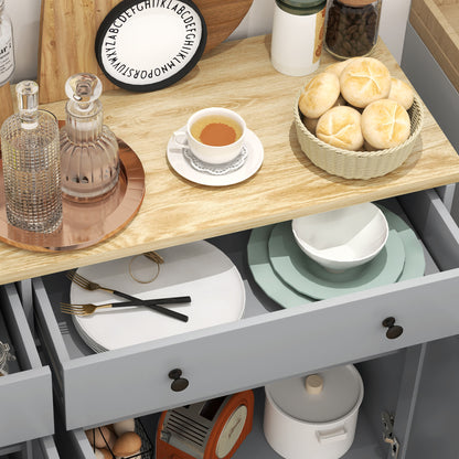 Modern Sideboard, Buffet Cabinet with Storage Drawers, Adjustable Shelves for Living Room, Dining Room, Entryway, Grey Storage Cabinets   at Gallery Canada