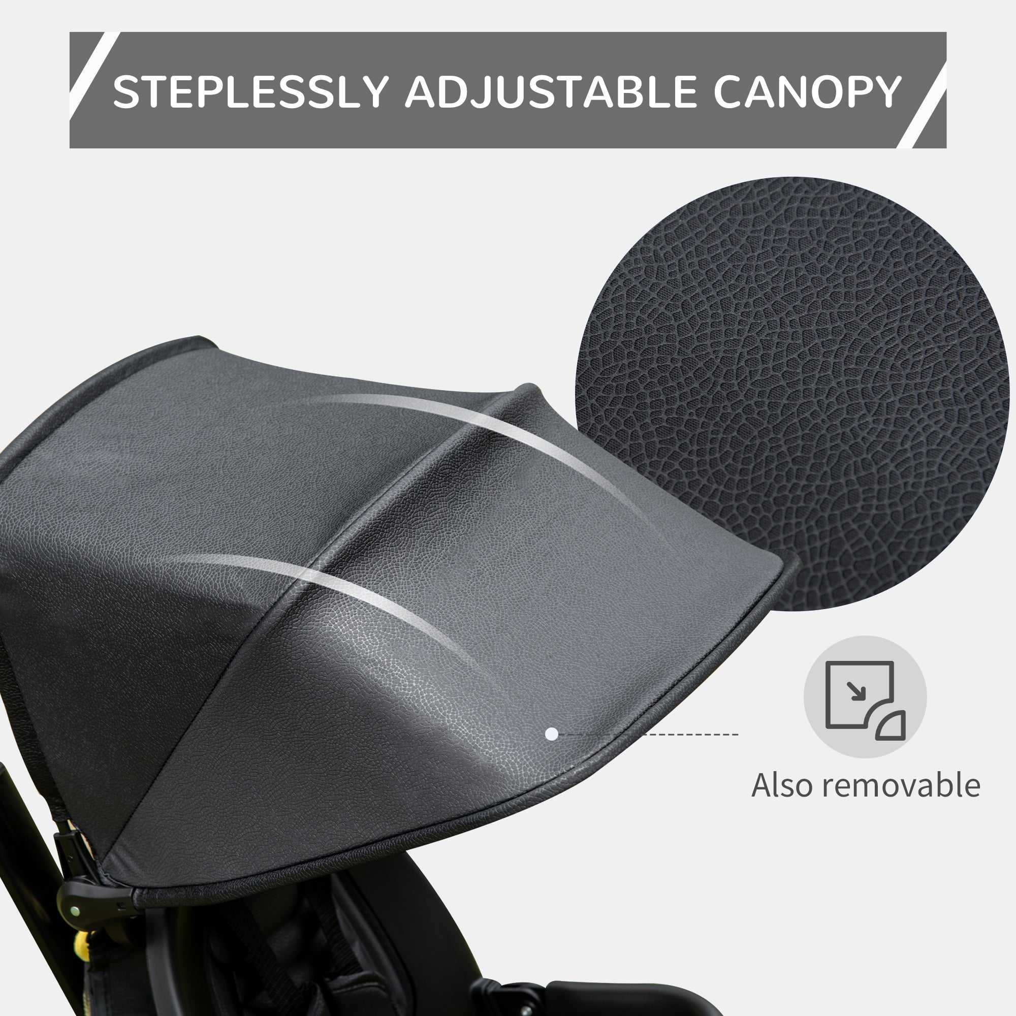 Baby Tricycle 4 In 1 Trike w/ Reversible Angle Adjustable Seat Removable Handle Canopy Handrail Belt Storage Footrest Brake Clutch for 1-5 Years Old Black Tricycles for Kids at Gallery Canada
