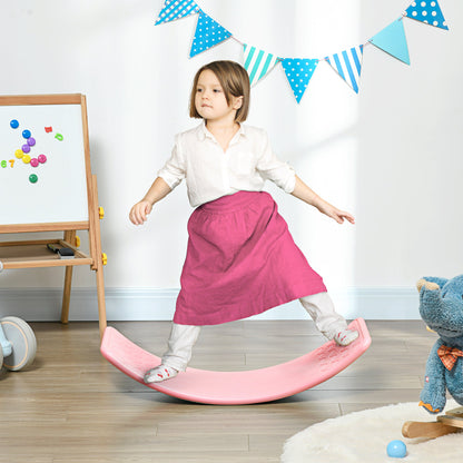 32.3" Balance Board, Wobble Board Kids Curvy Rocker Board, Ended Preschool Learning Montessori Waldorf Toy, Pink Baby Gym & Playmats   at Gallery Canada