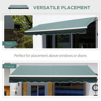 Retractable 8' x 7' Patio Awning, UV & Water-Resistant, Aluminum Frame, Dark Green Deck Awnings   at Gallery Canada