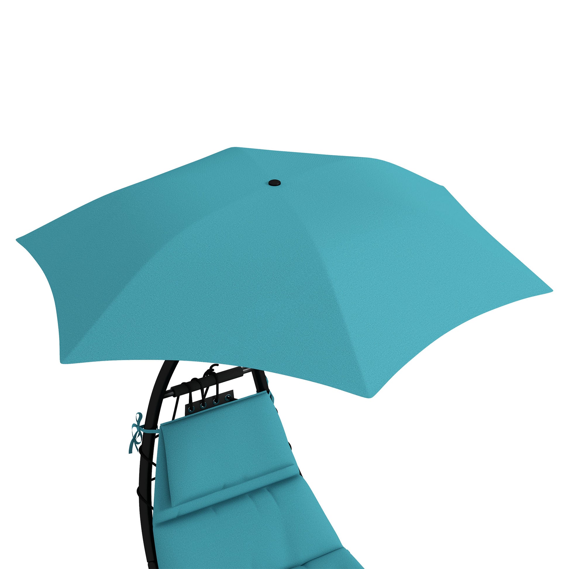 Tanning Chair with Sunshade Roof, Rocking Base, Cushion, Headrest, Turquoise Lounger Chairs   at Gallery Canada