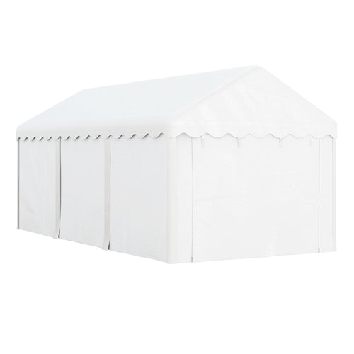 10 x 20ft Portable Garage Heavy Duty Carport with 2 Roll-up Doors and Removable Sidewalls for Car, Truck, Boat, White