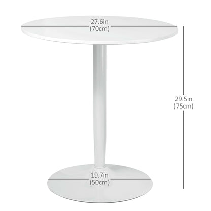 Round Dining Table for 2, Modern Kitchen Table with Painted Top and Steel Base for Living Room, Dining Room, White Bar Tables & Dining Tables   at Gallery Canada