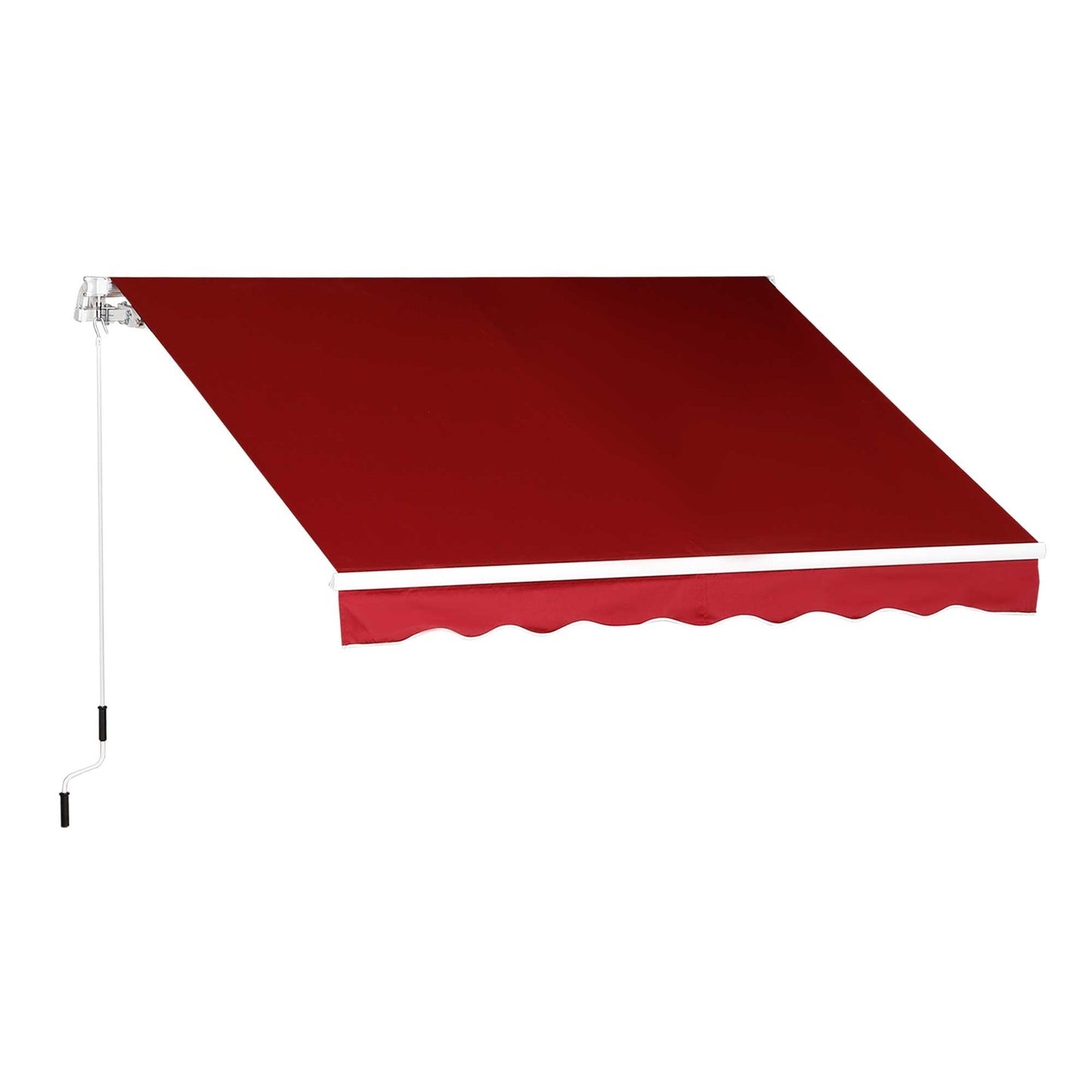 8'x7' Patio Awning Manual Retractable Sun Shade Outdoor Deck Canopy Shelter, Wine Red Deck Awnings Multi Colour  at Gallery Canada