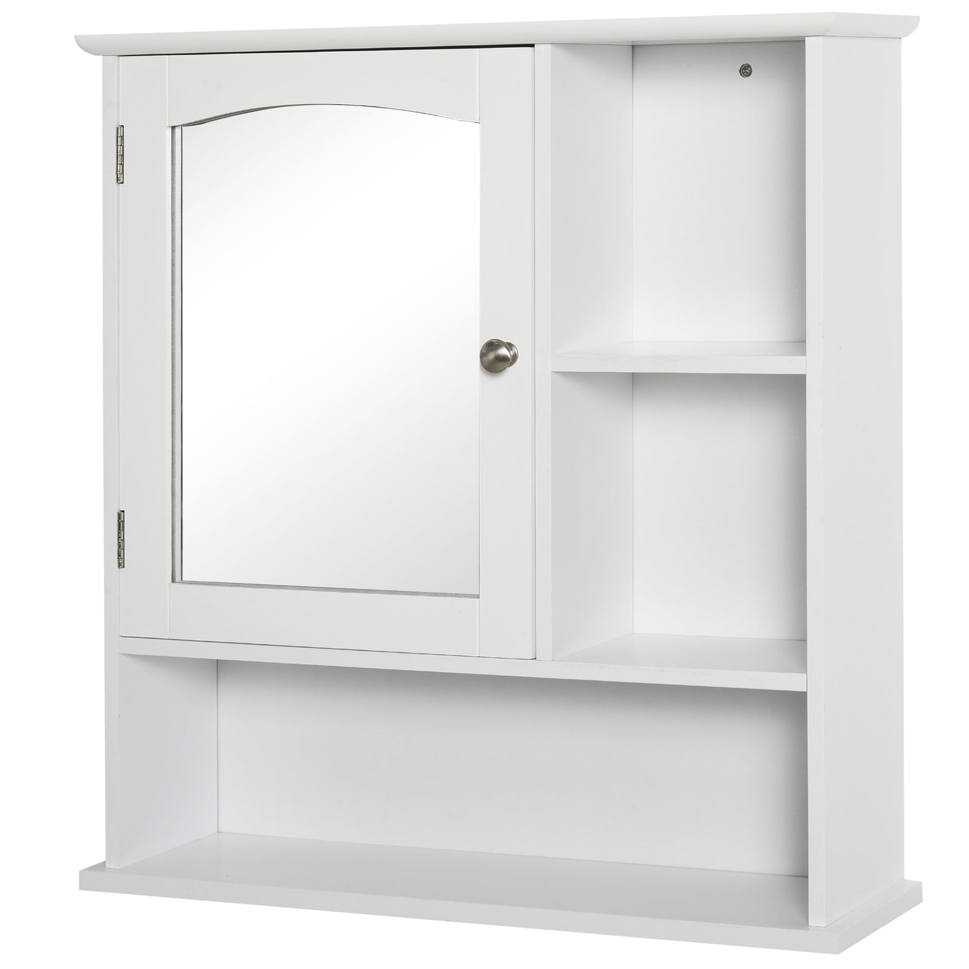 Wall-Mounted Medicine Cabinet, Bathroom Mirror Cabinet with Doors and Storage Shelves, White Mirror Medicine Cabinets White  at Gallery Canada