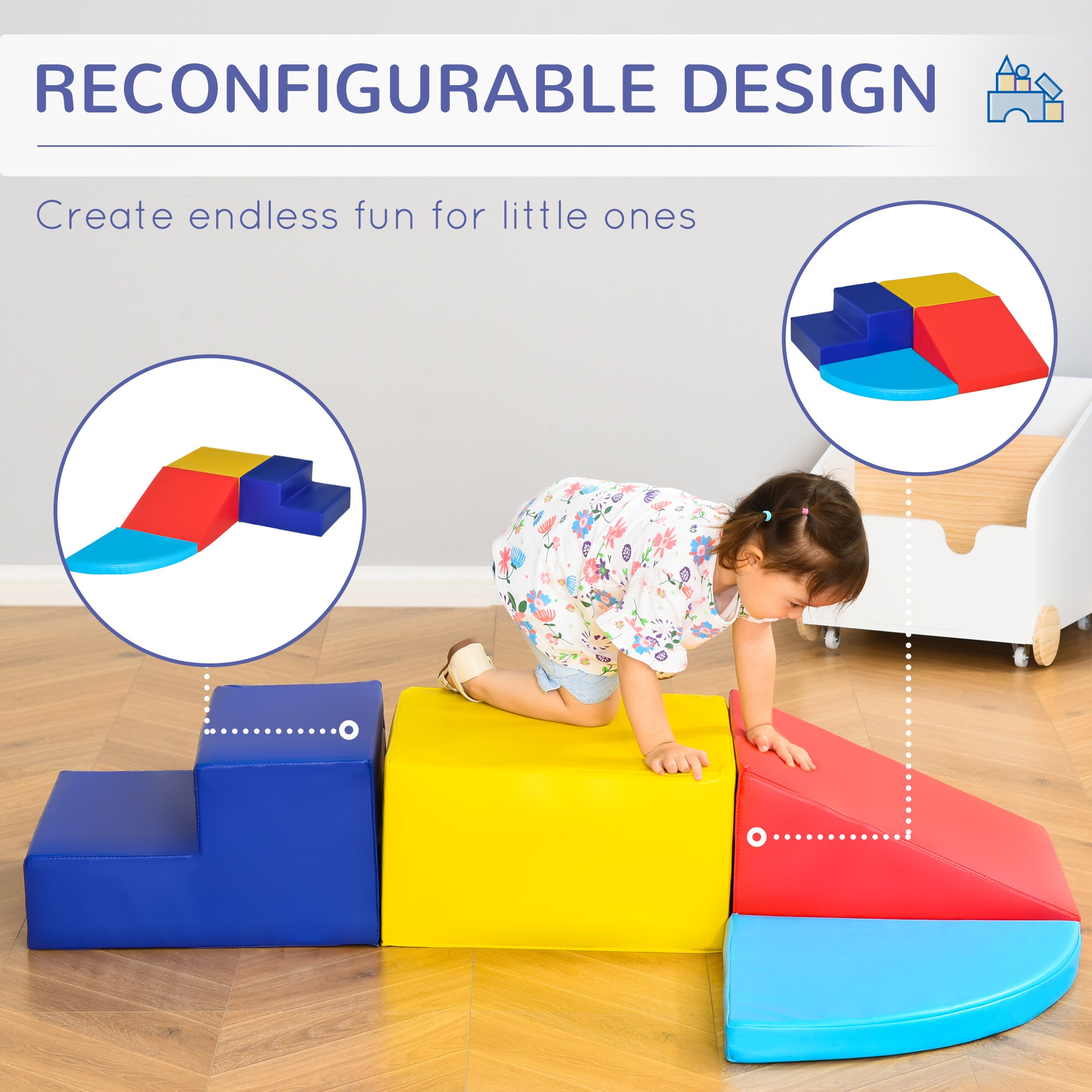 Crawl and Climb Foam Play Set Toddler Nugget 4 Pieces Lightweight Interactive Set for Climbing, Crawling, Sliding Play Zone for Baby Preschooler Baby Gym & Playmats at Gallery Canada