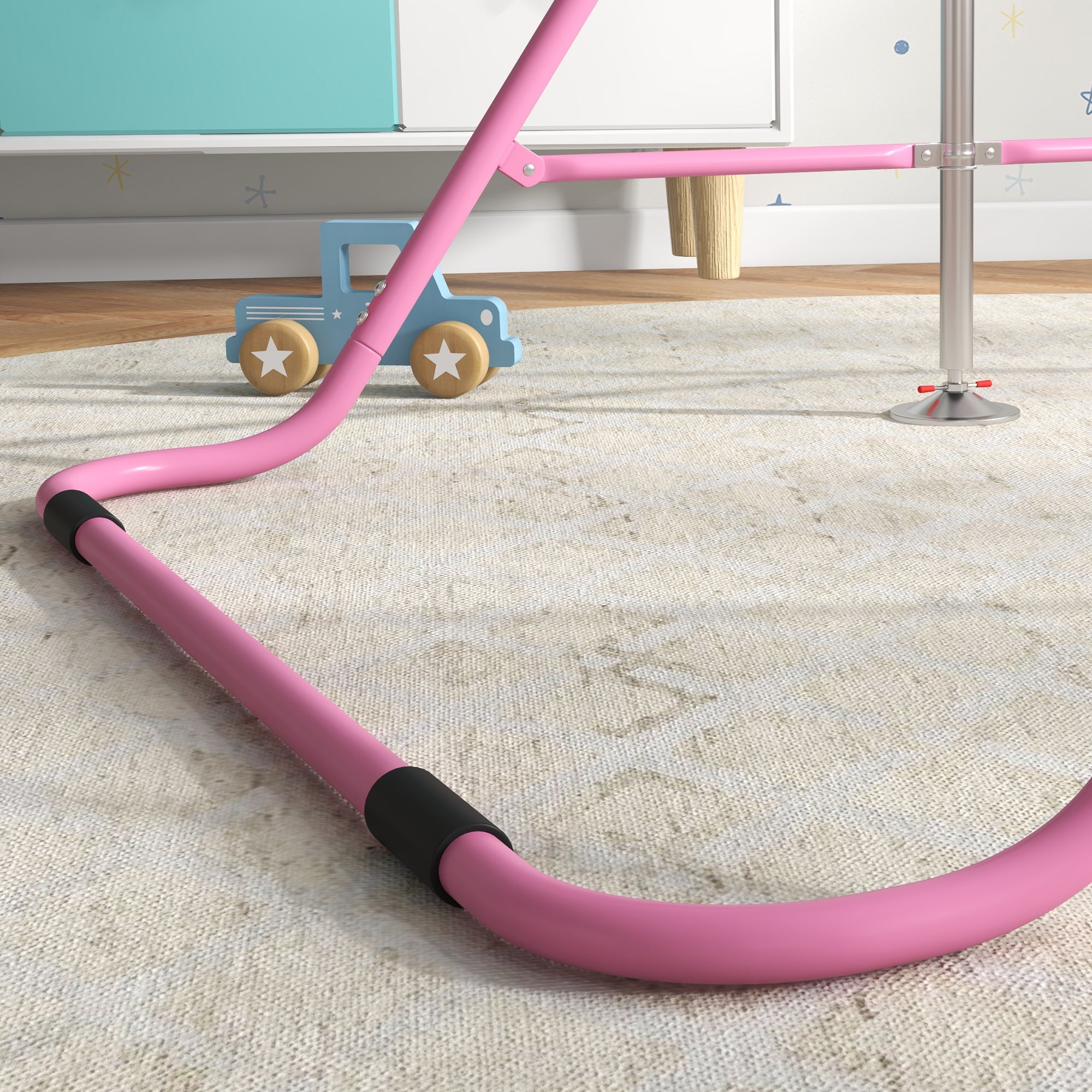 Foldable Gymnastics Bar for Kids, Expandable Gymnastics Equipment with Adjustable Height for Boys Girls, Pink Baby Gym & Playmats at Gallery Canada