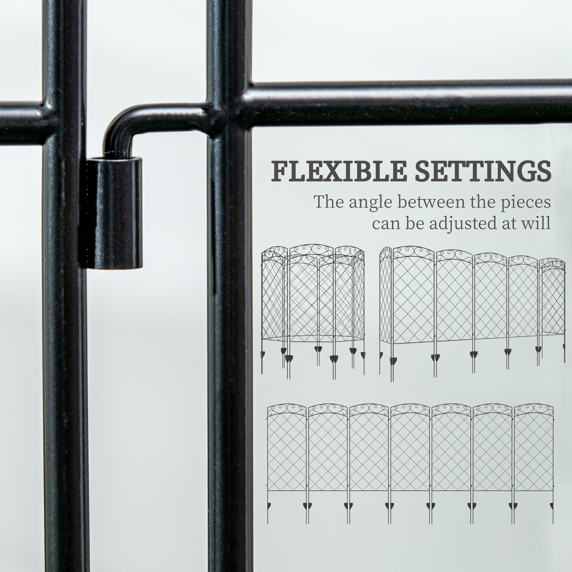7 Pack Garden Fencing for Yard, Decorative Fence Panels as Animal Barrier and Flower Edging, Black Garden Fences at Gallery Canada