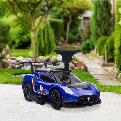 6V Maserati GT2 Licensed Electric Car for Kids, Ride on Car with Under Seat Storage, LED Headlights Music, Blue Electric Toy Cars   at Gallery Canada