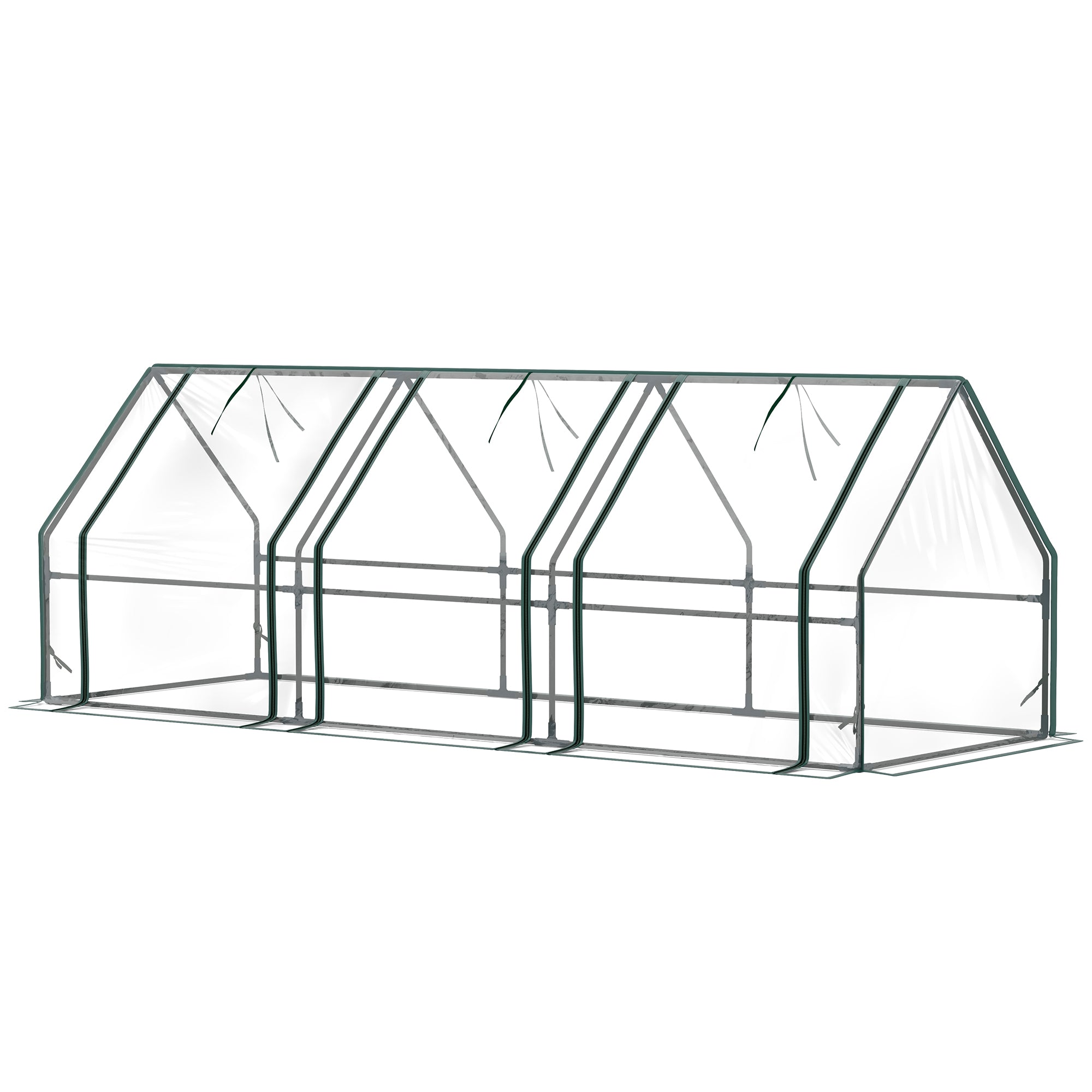 Portable Mini Greenhouse Tunnel Growing Tent Plants Flower Warm House w/ Zippered Roll-up Doors, Clear Greenhouses Clear at Gallery Canada