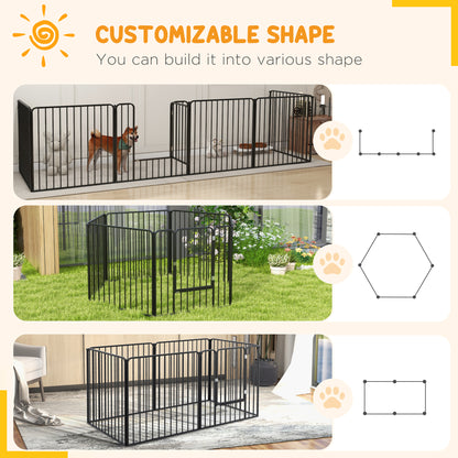 Dog Fence Outdoor 6 Panels 31.5" Height Steel Pet Exercise Pen Indoor, for Small and Medium Dogs Houses, Kennels & Pens at Gallery Canada