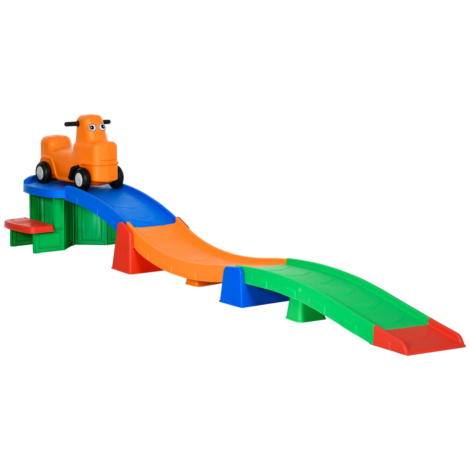 Thrill Toddler Roller Coaster Ride with Side Steps for Ages 2-5, 9.8 ft, Multi-Color Push Cars for Toddlers Multi Colour  at Gallery Canada