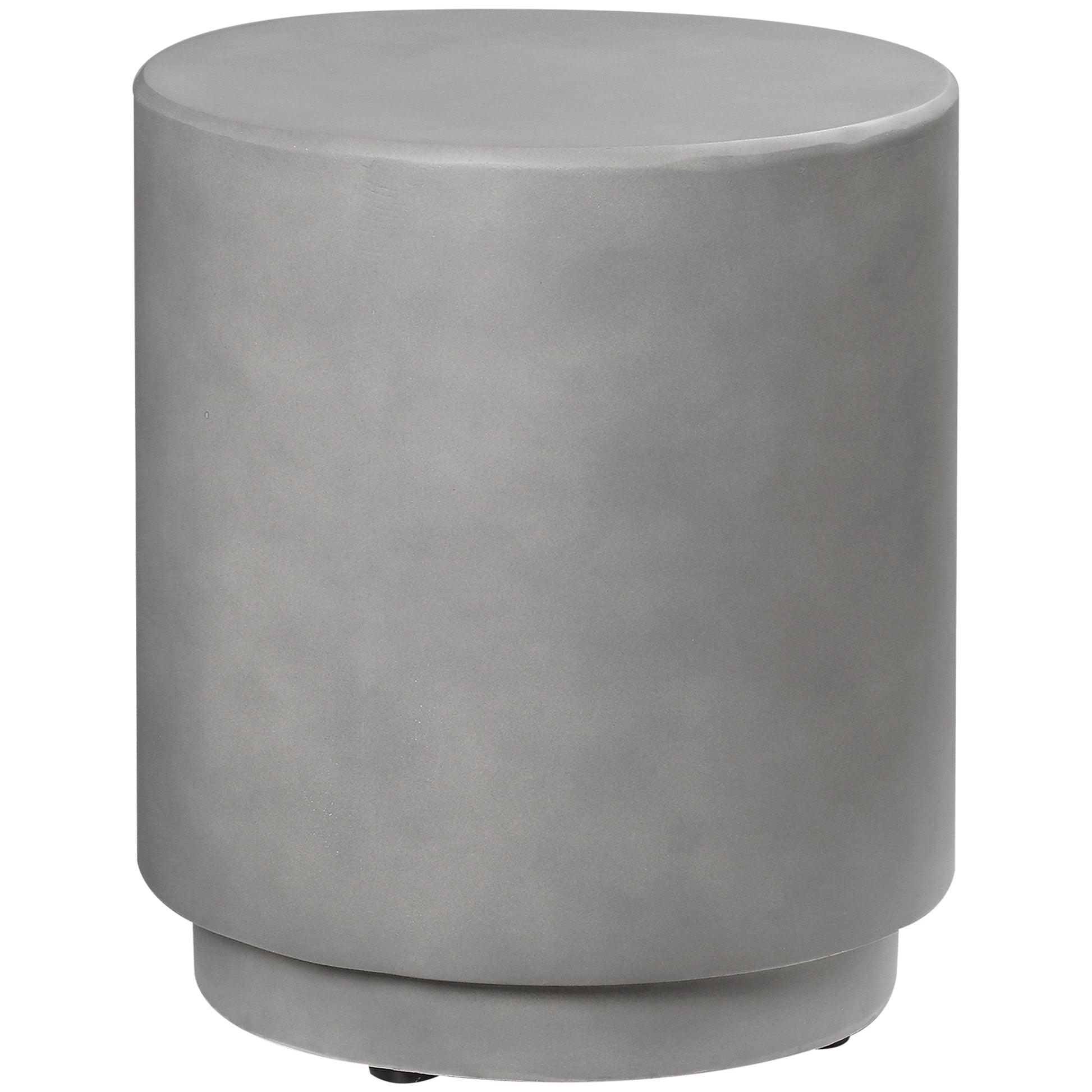 Concrete Finish Side Table, 17" Round End Table for Indoor and Outdoor, Light Grey Side Tables   at Gallery Canada