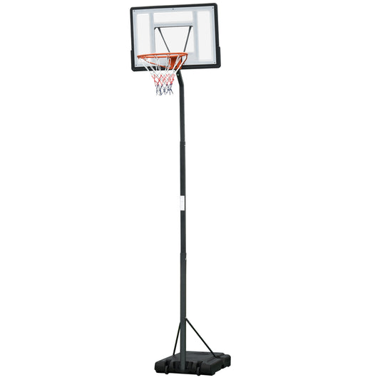 Portable Basketball Hoop Stand with Wheels, Height Adjustable 8FT-10FT for Outdoor Use, Black Basketball   at Gallery Canada