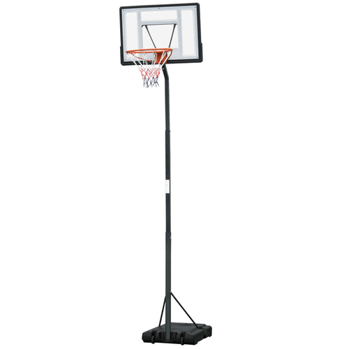 Portable Basketball Hoop Stand with Wheels, Height Adjustable 8FT-10FT for Outdoor Use, Black