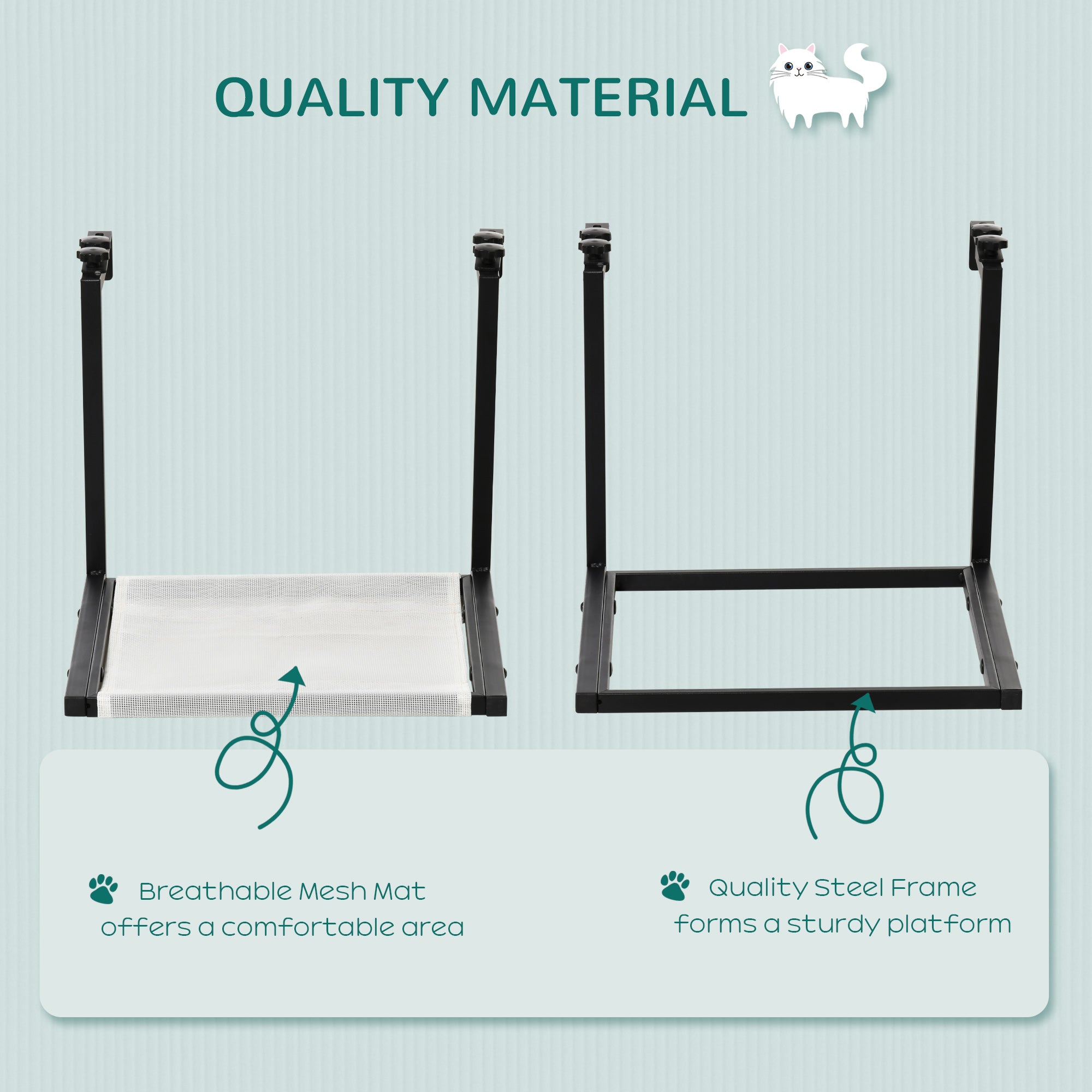 Wall-Mounted Cat Shelf, Kitten Perch, Kitty Furniture with Breathable Mesh Mat for Relaxing, Sleeping, Black Cat Climbing Wall at Gallery Canada