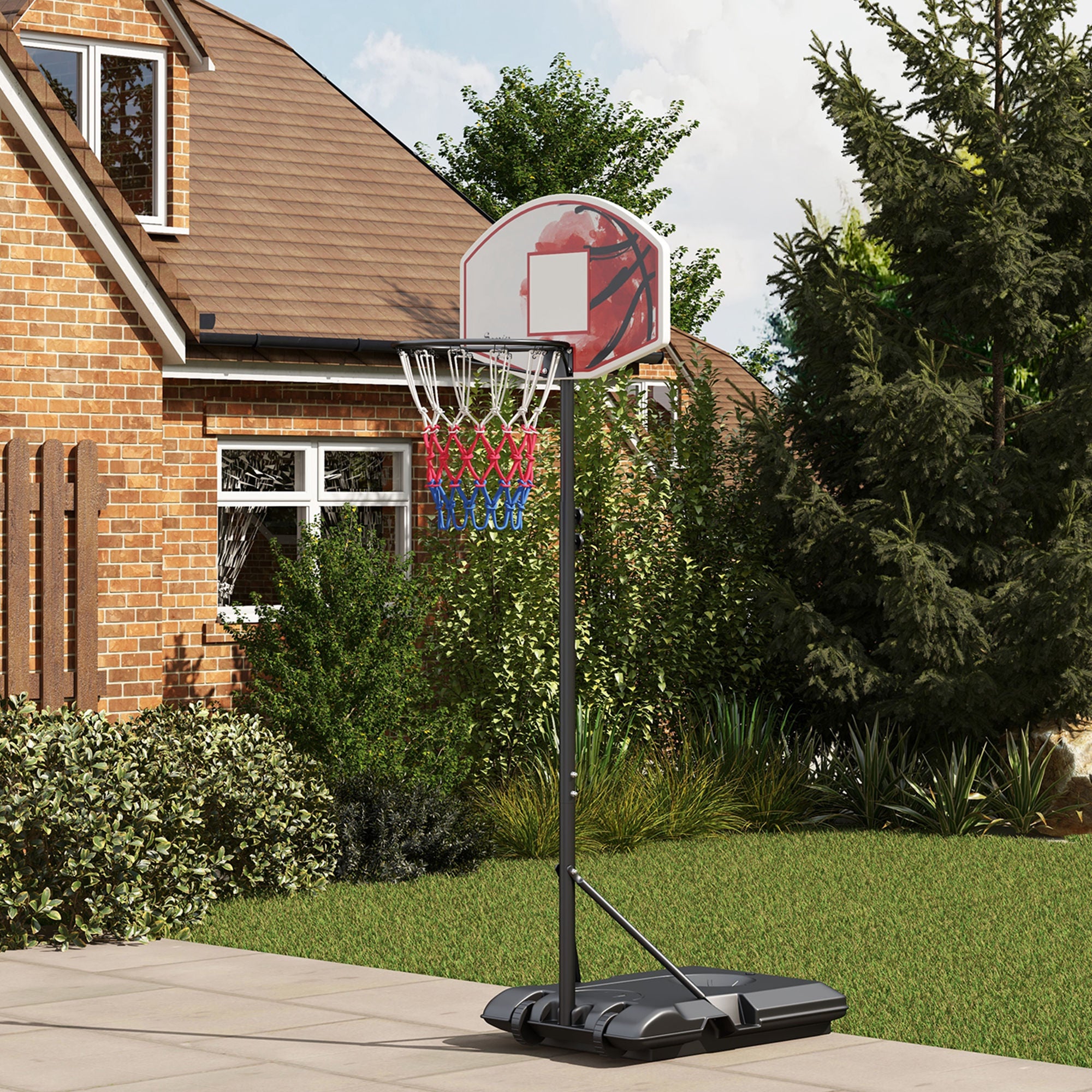 Outdoor Basketball Hoop, 6-7FT Adjustable Basketball Goal with 28.3