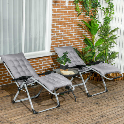 Folding Garden Chairs Set of 2, Reclining Zero Gravity Chair, Sun Lounger with Cushion and Headrest Lounger Chairs   at Gallery Canada