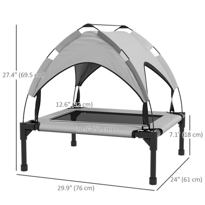 Raised Dog Bed Cooling Dog Cot w/ Canopy Washable Breathable Mesh, for Small and Medium Dogs, Light Grey Elevated Dog Beds   at Gallery Canada