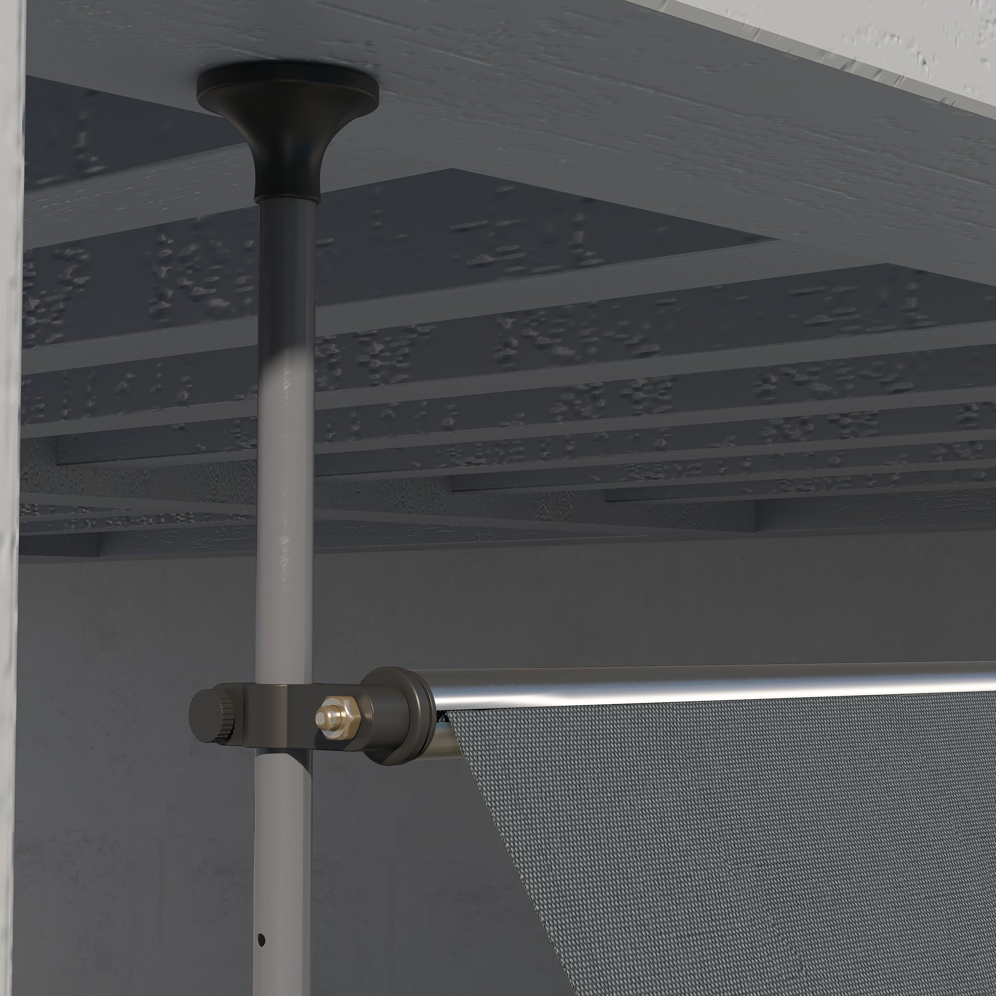 11.5' x 4' Manual Retractable Awning, Non-Screw Freestanding Patio Awning, UV Resistant, for Window or Door, Dark Grey Patio Awnings at Gallery Canada