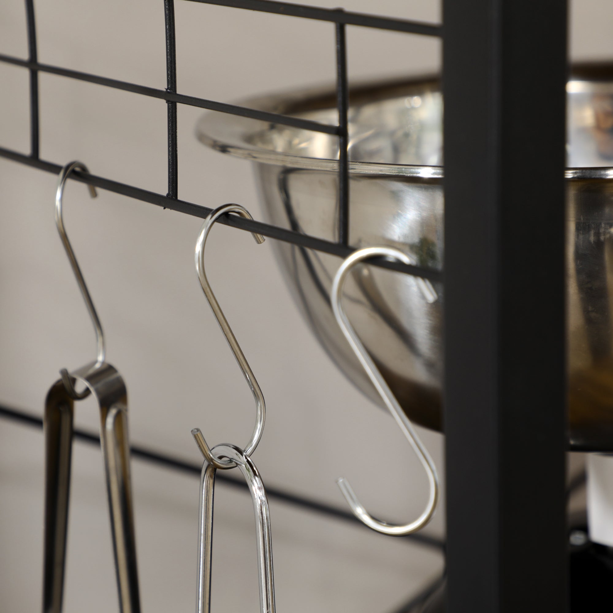 Baker's Rack with Charing Station, Microwave Shelf with Power Outlet, USB Charger and 5 Hooks, Rustic Brown Storage Cabinets   at Gallery Canada