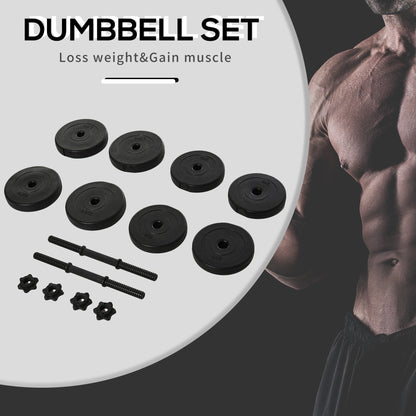 Adjustable 2 x 22lbs Weight Dumbbell Set for Weight Fitness Training Exercise Fitness Home Gym Equipment, Black (Pair) Dumbbells & Barbells   at Gallery Canada