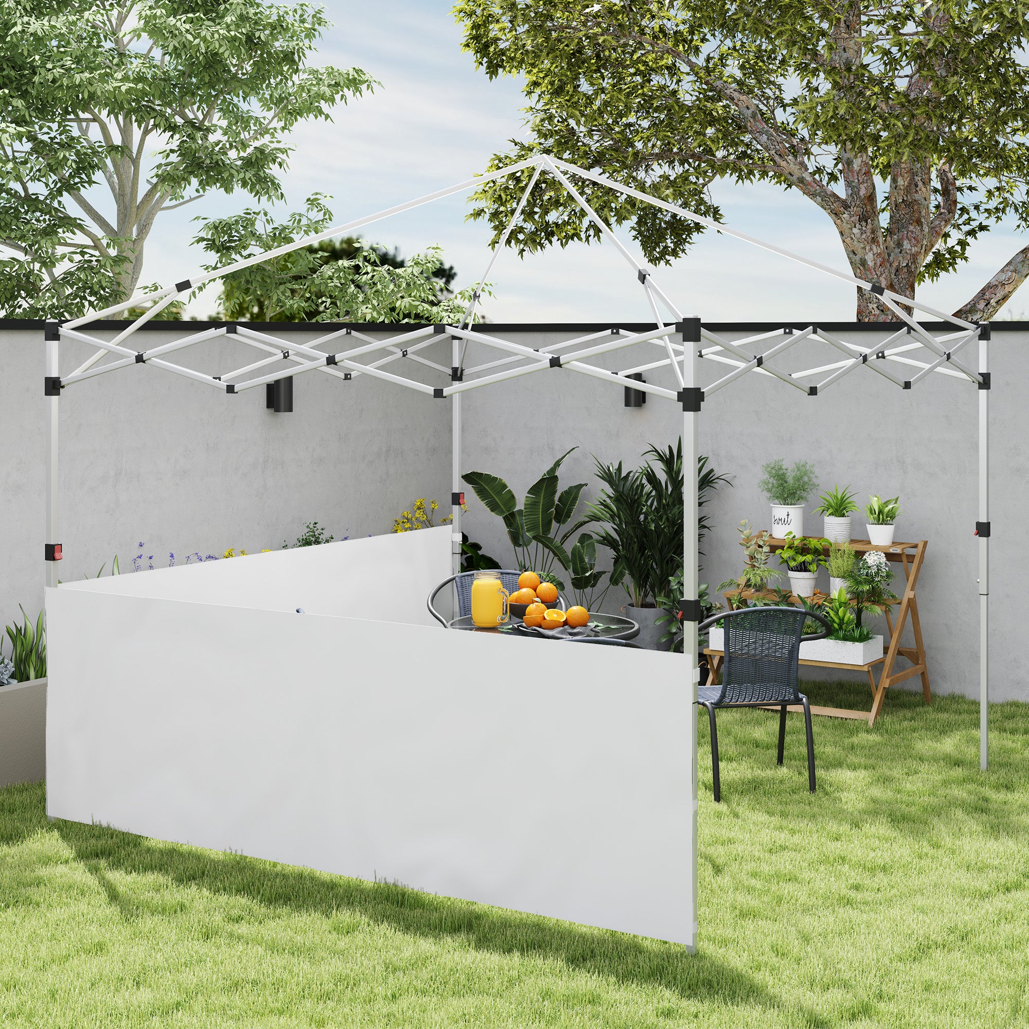 Canopy Sidewalls for 10' x 10' or 10' x 20' Pop up Canopy, 2 PCS Canopy Half Walls Only, White Gazebo Sidewalls at Gallery Canada