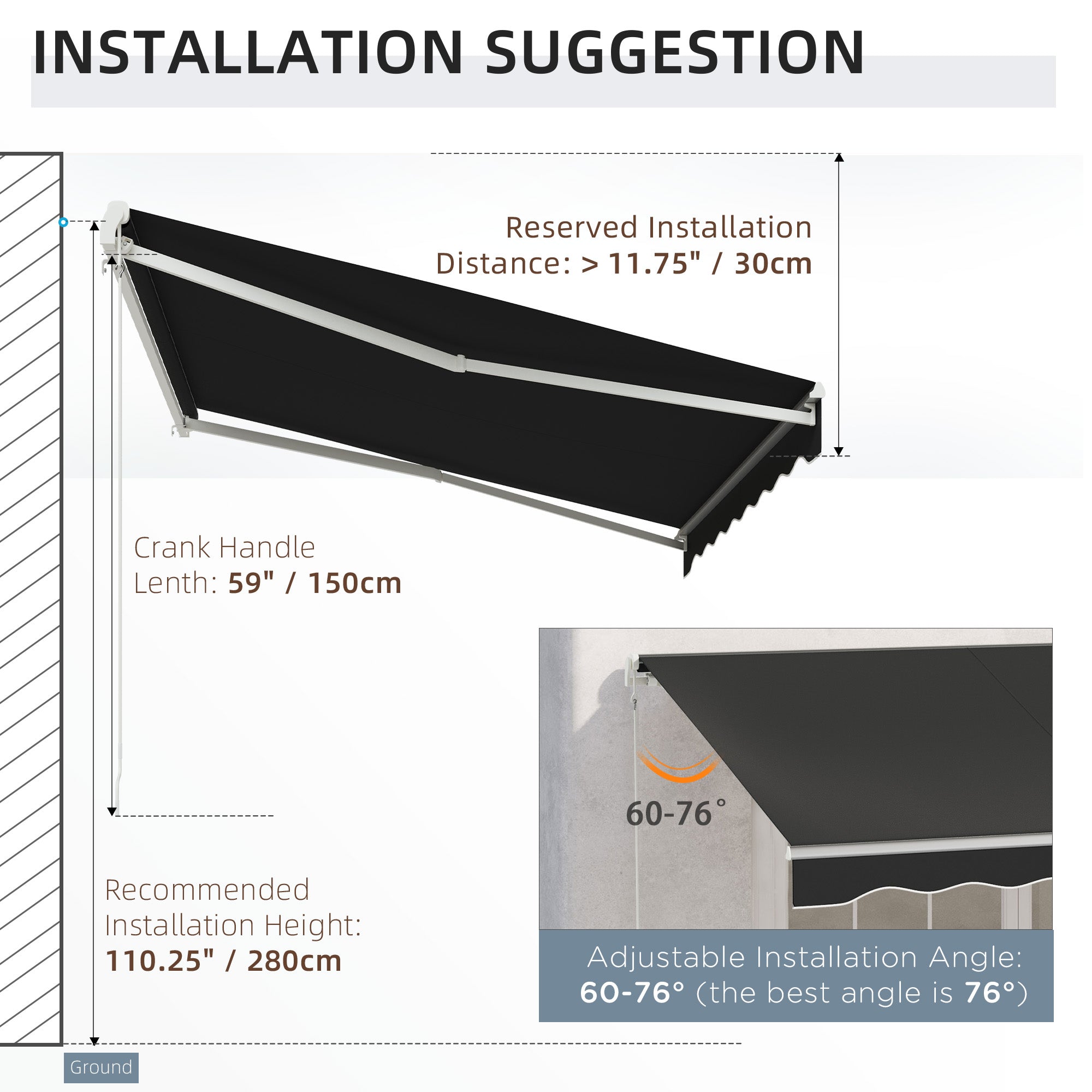 10' x 8' Electric Retractable Awning, UV Protection Sun Shade Shelter w/ Remote Controller for Deck Balcony Yard, Black Deck Awnings at Gallery Canada